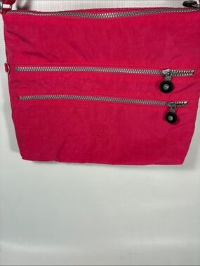 Kipling Hot Pink Triple-Zip Crossbody Bag